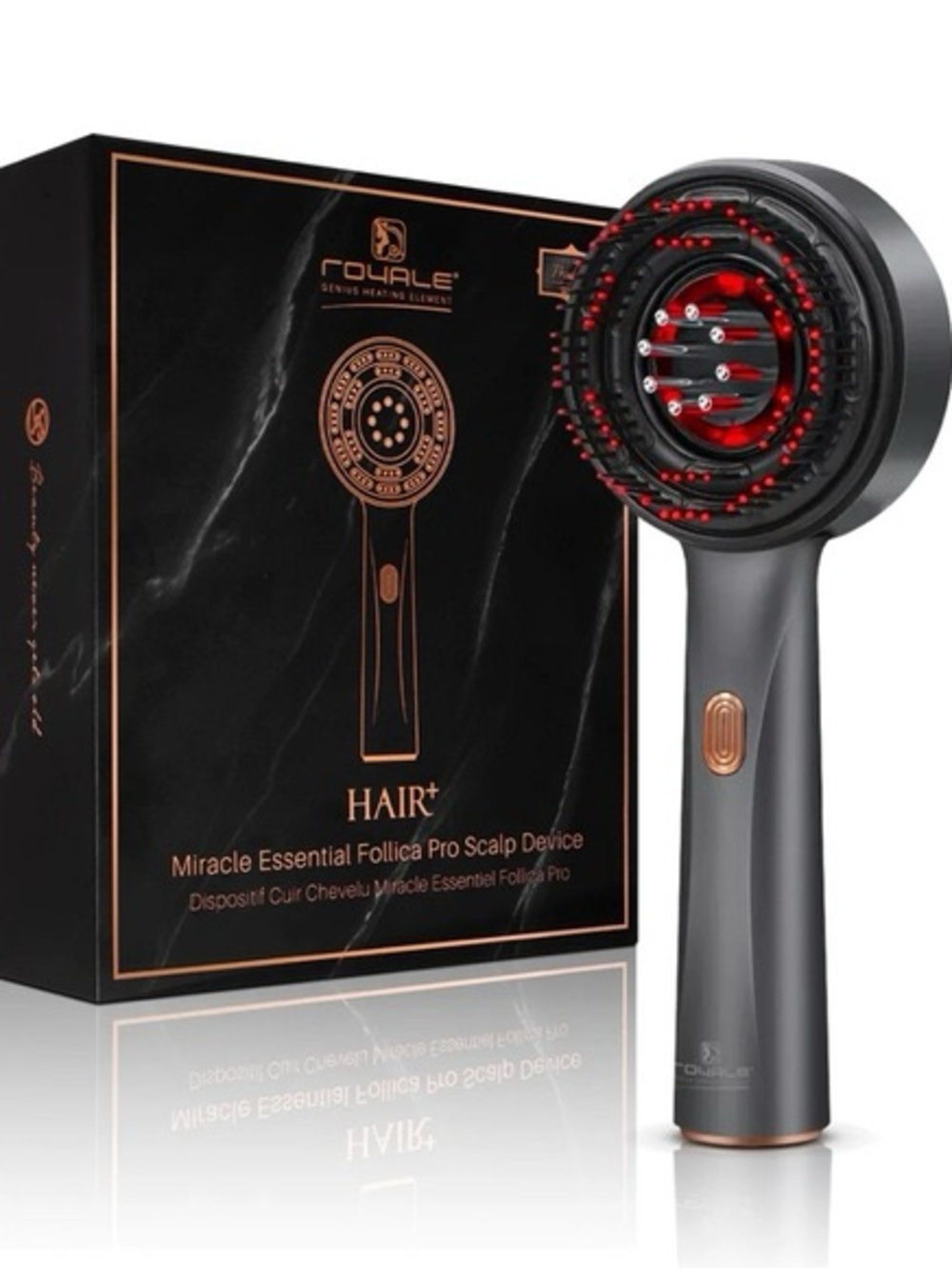 Gray Scalp Follicle Care Device with Red LED
